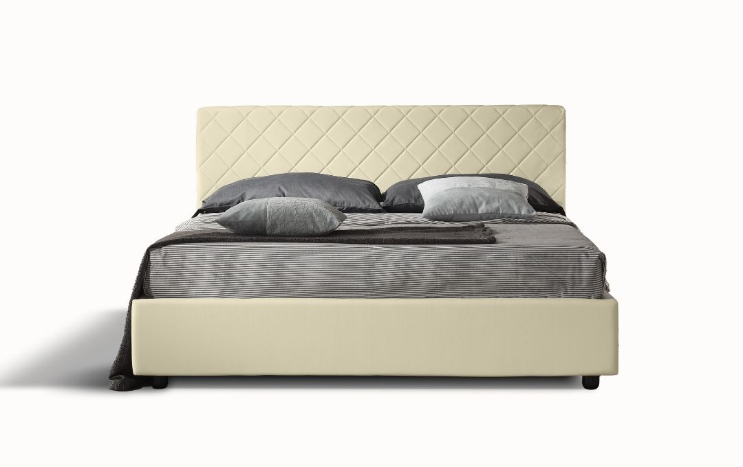 Letto Orione - Ecopelle, Beige, Matrimoniale Letto Orione - Ecopelle, Beige, Matrimoniale