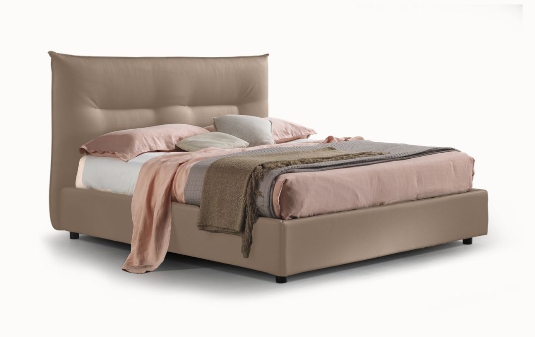 Letto Perseo - Ecopelle, Tortora, Matrimoniale Letto Perseo - Ecopelle, Tortora, Matrimoniale