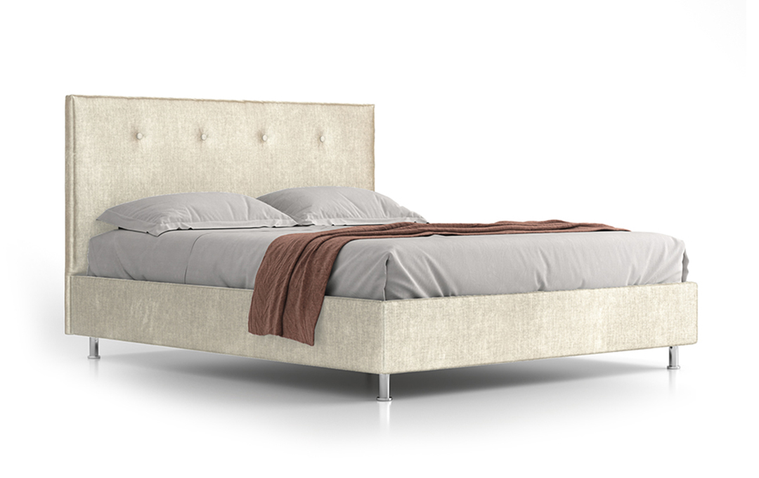 Letto Sogno - Tessuto, Bianco crema, Matrimoniale Letto Sogno - Tessuto, Bianco crema, Matrimoniale