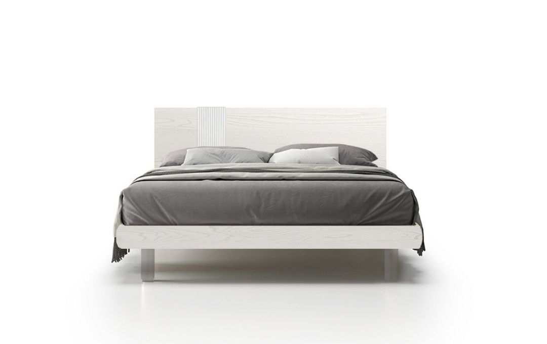 Letto Zen - Legno, Essenza Gesso, Matrimoniale Letto Zen - Legno, Essenza Gesso, Matrimoniale